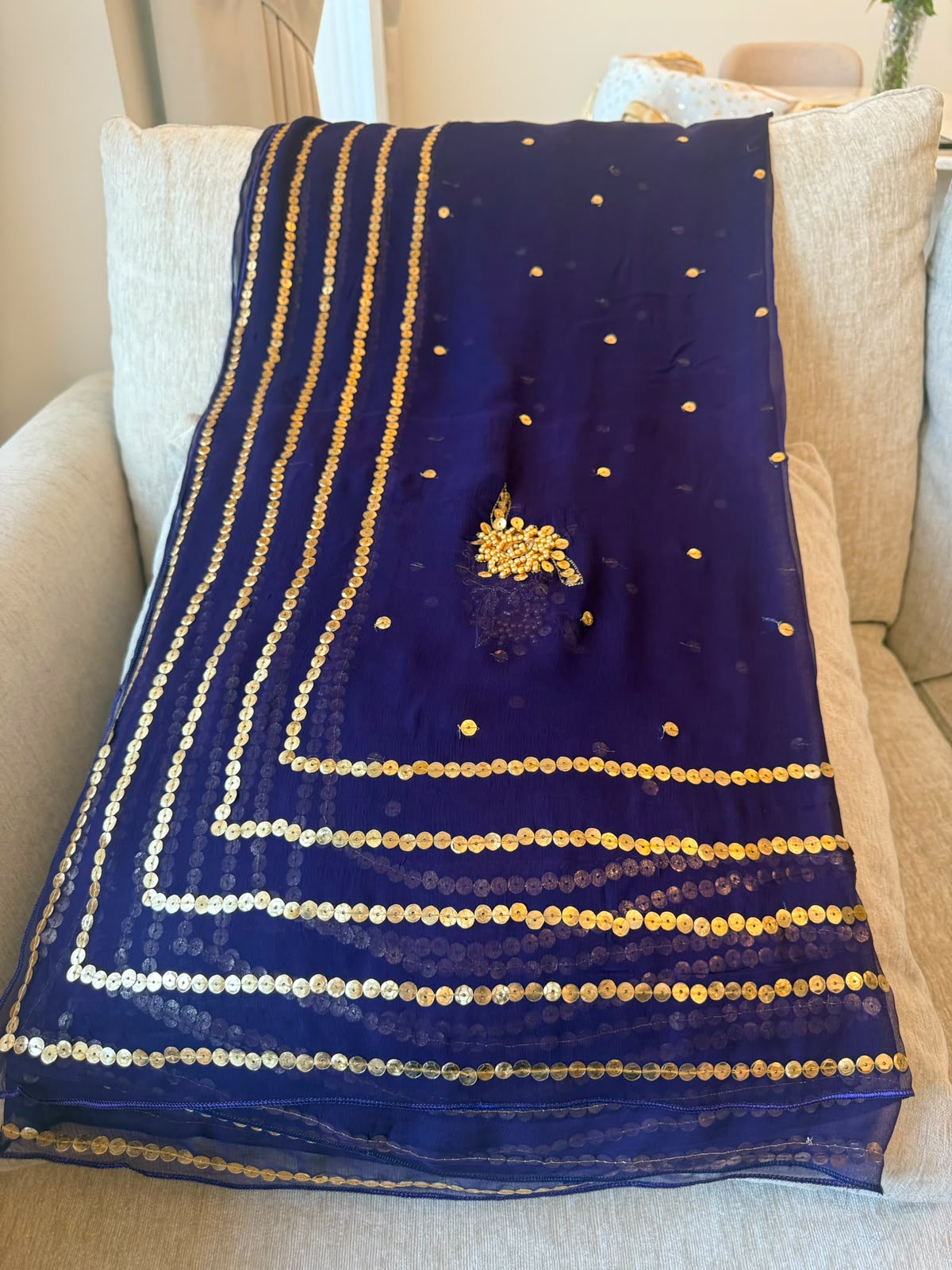Purple Chiffon Dupatta