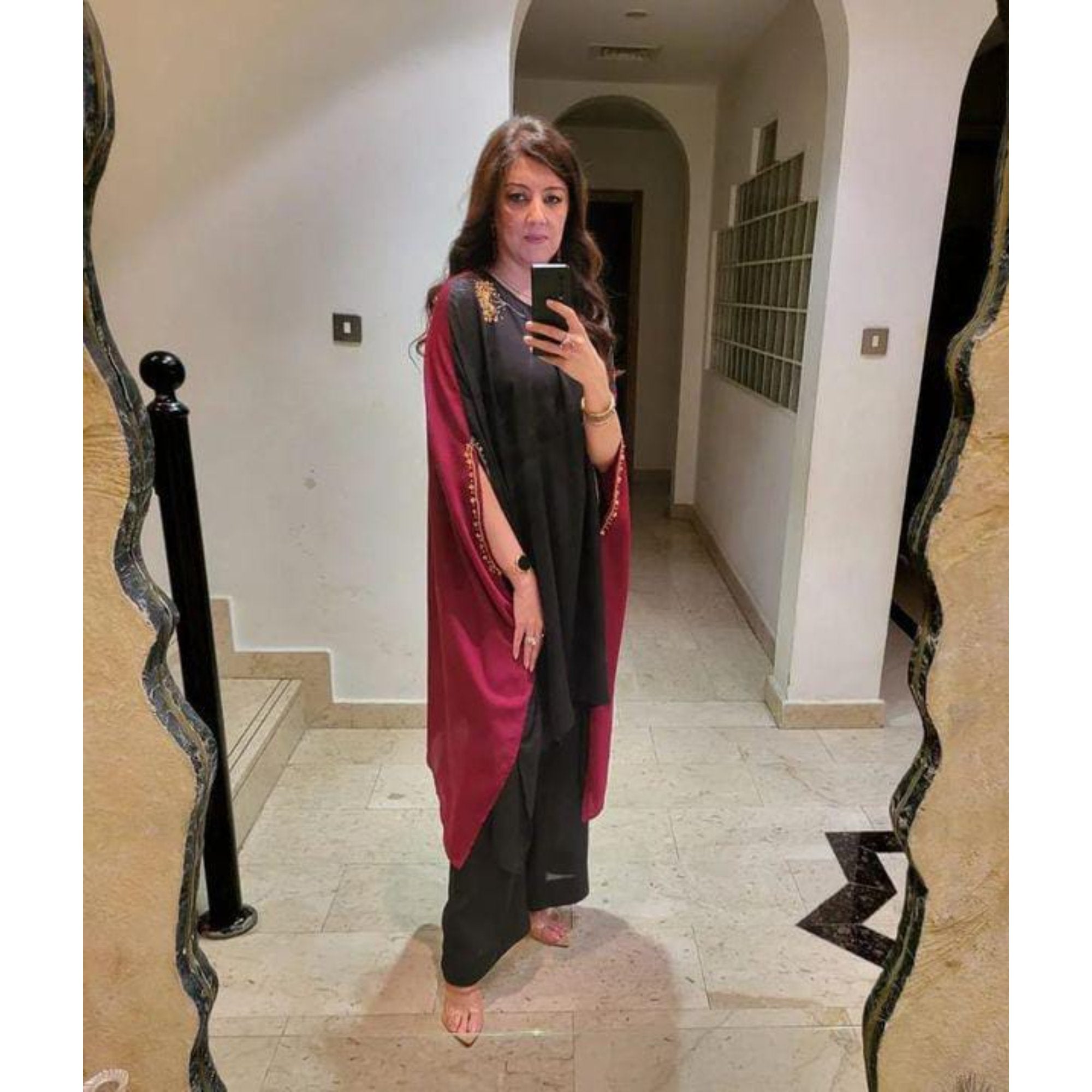 SM-036-Fusion Black & Maroon