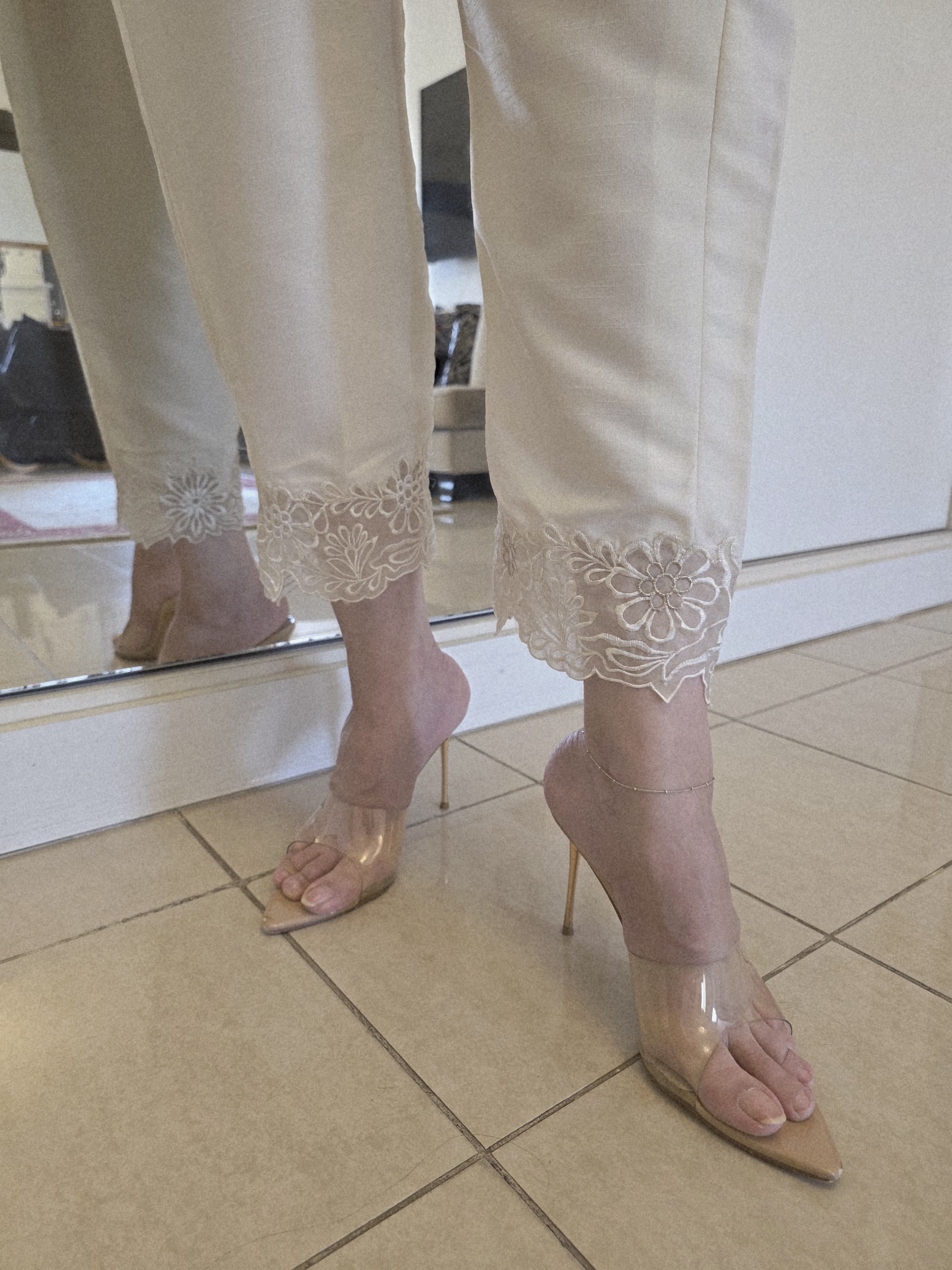 Offwhite Cutwork Pants