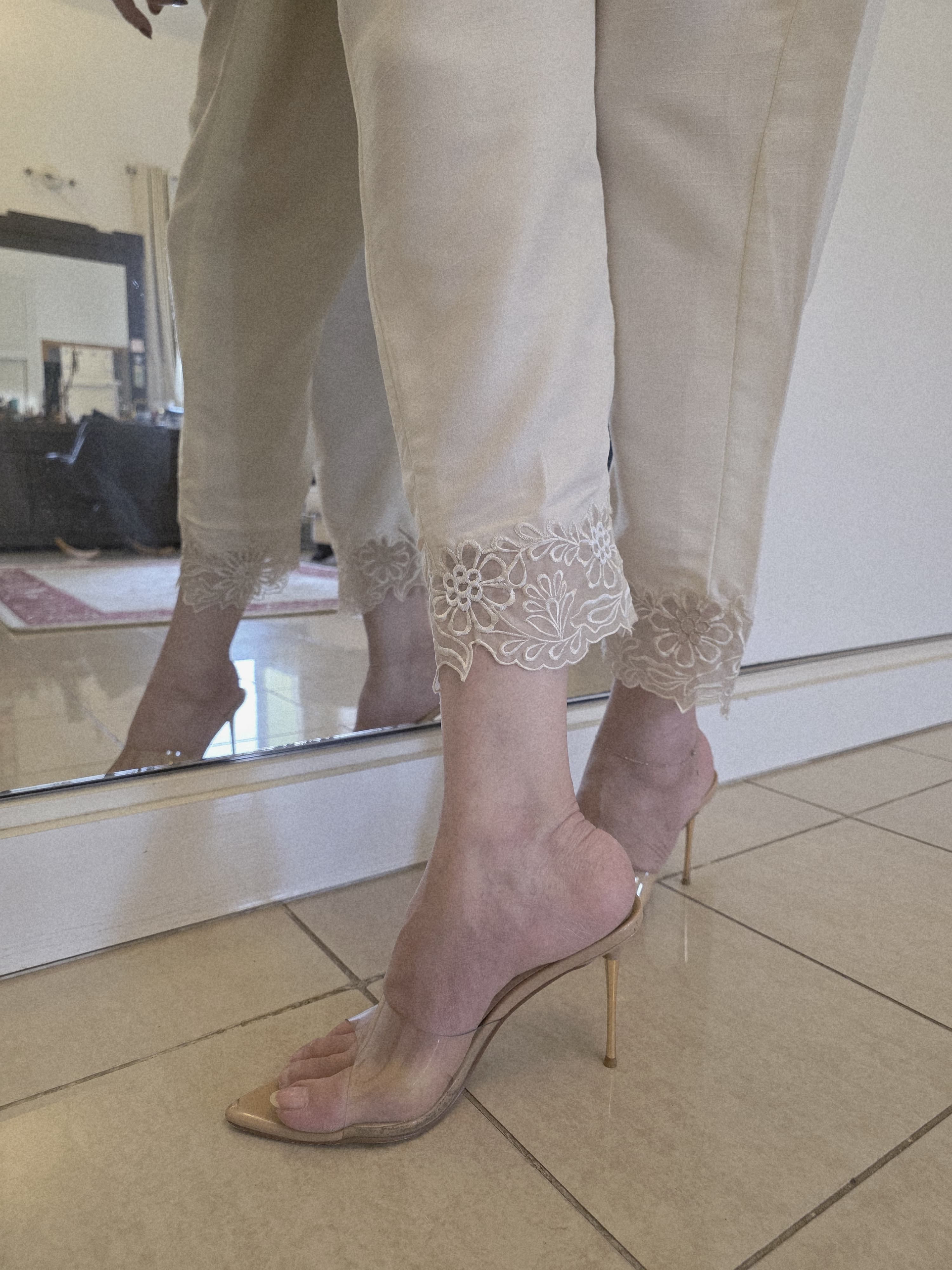 Offwhite Cutwork Pants