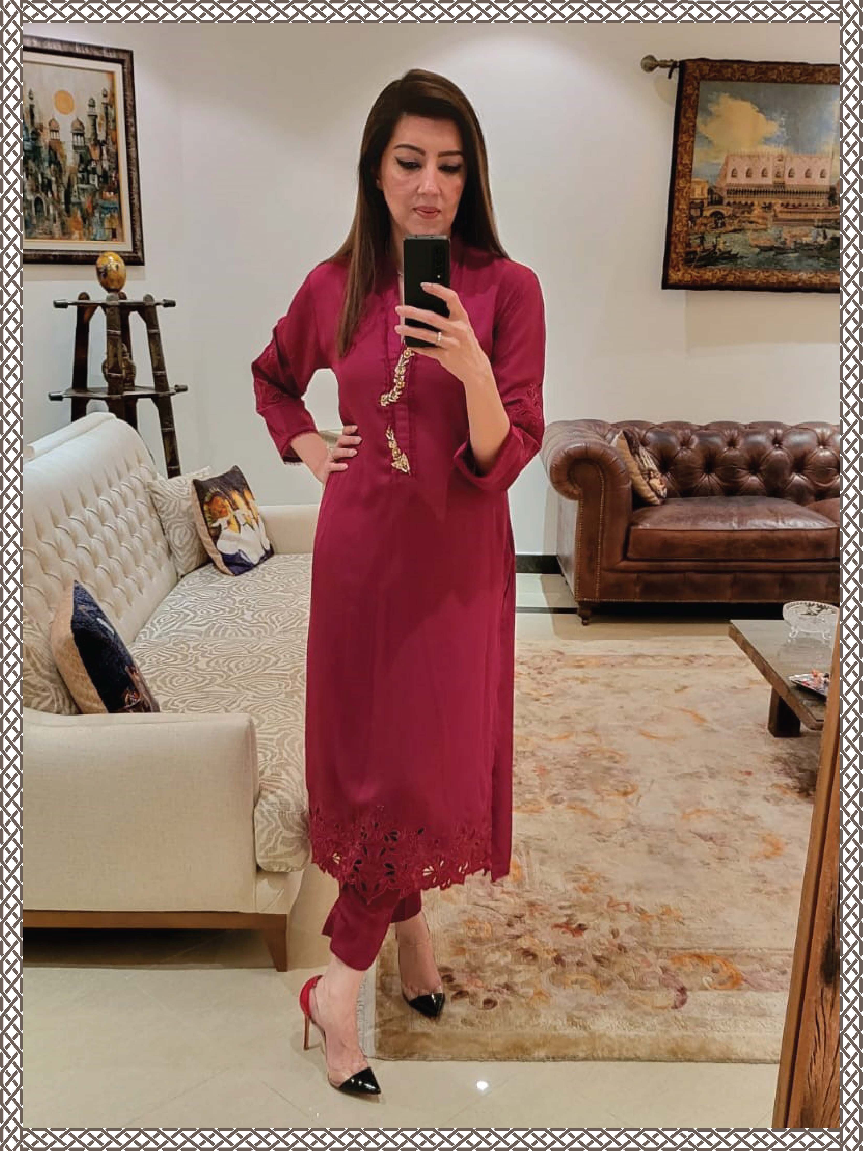 Georgette Maroon